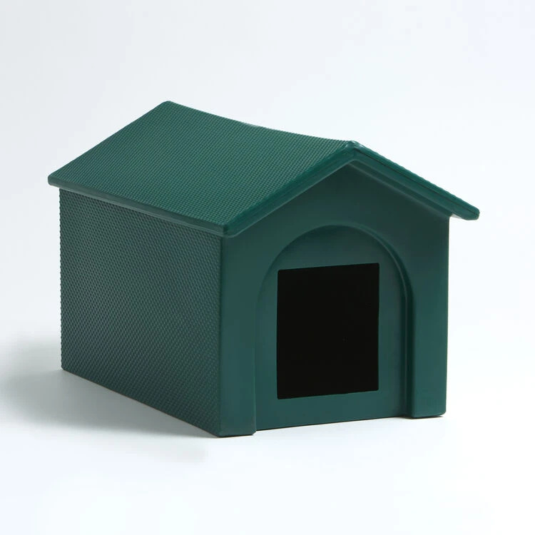 Katden Kitty Kottage Outdoor Cat Shelter - Dark Green 1 Katden Kitty Kottage Outdoor Cat Shelter - Dark Green