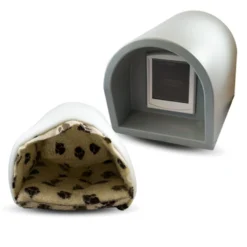 Mr Snugs KatDen Outdoor Cat Kennel/Shelter - Light Grey (Various Options) -Almo naturer Shop 1231022044Kat Den Light GreyWith DoorWith MattressWith Liner.extrajpg