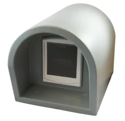 Mr Snugs KatDen Outdoor Cat Kennel/Shelter - Light Grey (Various Options) -Almo naturer Shop 1231022044 kat den light grey with door