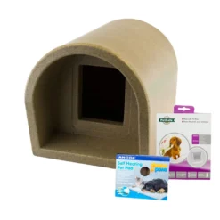 Mr Snugs KatDen Outdoor Cat Kennel/Shelter - Granite (Various Options) -Almo naturer Shop 1231022067 katden new with door with pet pad