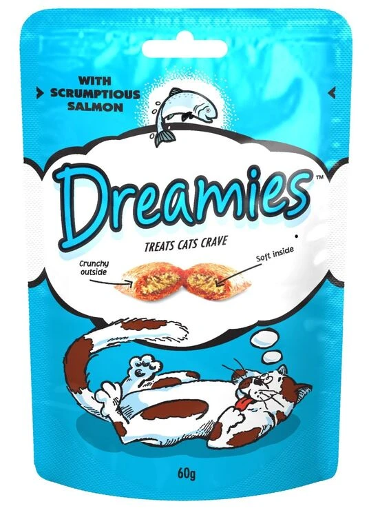 8 X 60g Dreamies Cat Treats With Salmon 1 8 X 60g Dreamies Cat Treats With Salmon