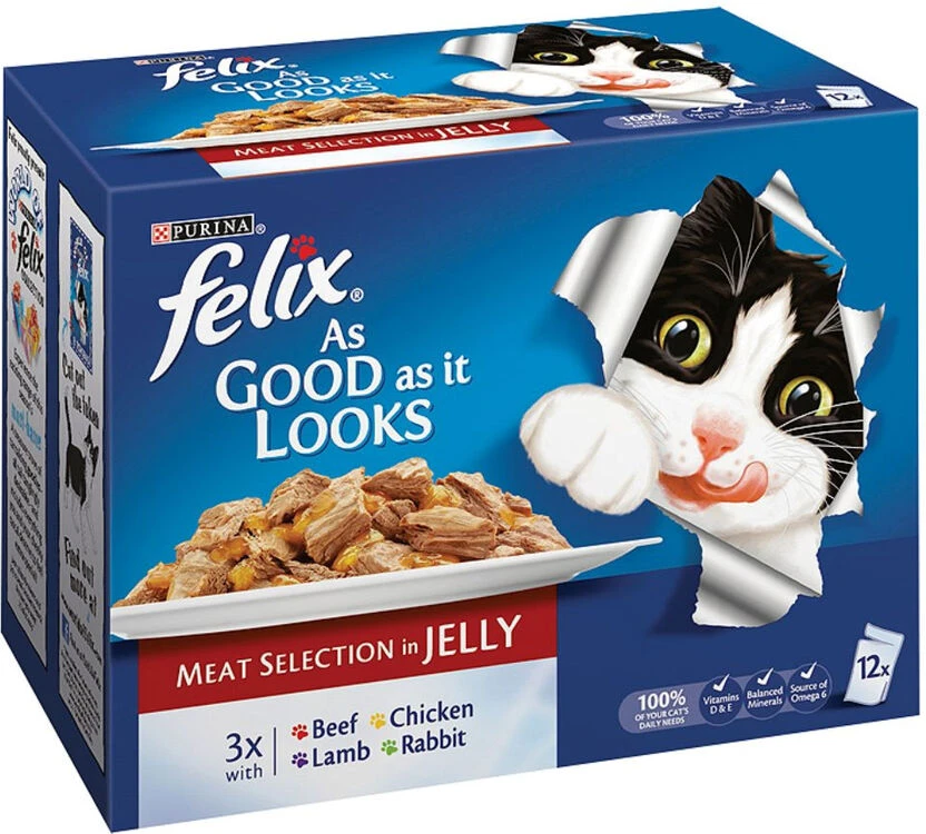48 X Felix As Good As It Looks Meat Selection In Jelly Pouch 100g 1 48 X Felix As Good As It Looks Meat Selection In Jelly Pouch 100g