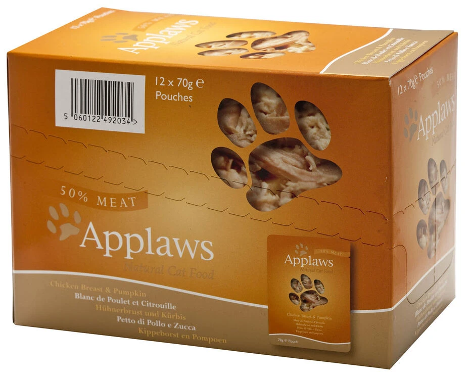 12 X Applaws Cat Pouch Chicken & Pumpkin 70g 1 12 X Applaws Cat Pouch Chicken & Pumpkin 70g