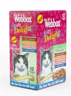 48 X Webbox Cats Delight Pouches Jelly Selection 100g