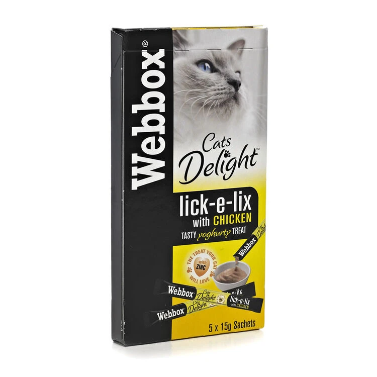 85 X Webbox Cats Delight Lick-e-lix Cat Treats Chicken 15g 1 85 X Webbox Cats Delight Lick-e-lix Cat Treats Chicken 15g