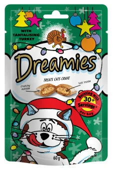 8 X Dreamies Cat Treats With Turkey 60g