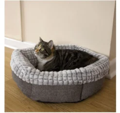 Rosewood 40 Winks Tweed And Plush Cat Bed