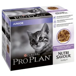 40 X Purina Pro Plan Cat Nutrisavour Junior With Turkey In Gravy 85g