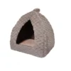 Rosewood 40 Winks Cat Pyramid Bed Grey & Pink Fleece