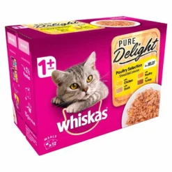 Whiskas 1+ Cat Pouches Pure Delight Poultry Selection In Jelly