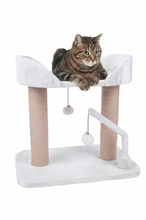 Petface Two Tier Cat Play Station Cream 1 Petface Two Tier Cat Play Station Cream