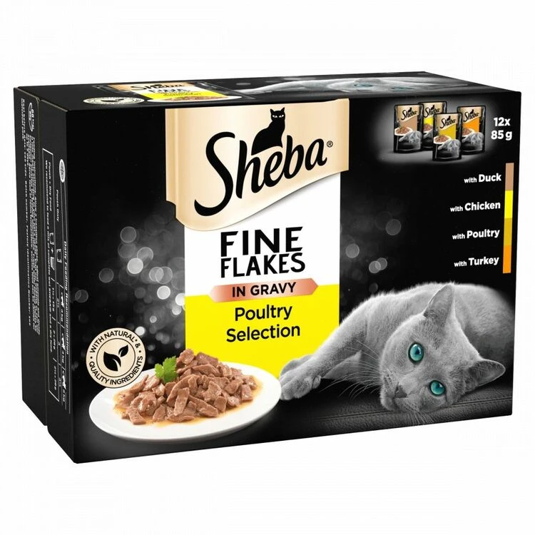 Sheba Fine Flakes Cat Pouches Poultry Selection In Gravy 2 Sheba Fine Flakes Cat Pouches Poultry Selection In Gravy - Image 2