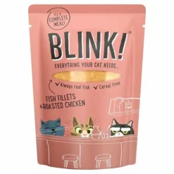 12 X Blink Fish Fillets & Roasted Chicken Cat Food Pouch 85g