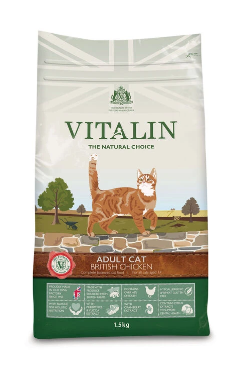 Vitalin Natural Adult Cat British Chicken 1.5kg 1 Vitalin Natural Adult Cat British Chicken 1.5kg