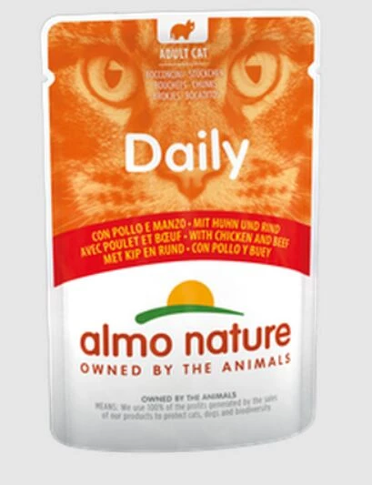 30 X Almo Nature Daily Menu Cat Food With Chicken And Beef 70g 1 30 X Almo Nature Daily Menu Cat Food With Chicken And Beef 70g