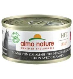 24 X Almo Nature HFC Jelly Tuna With Squids Cat Food 70g