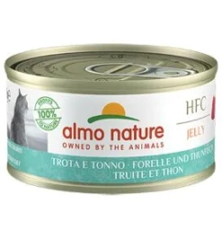 24 X Almo Nature HFC Jelly Trout And Tuna Cat Food 70g