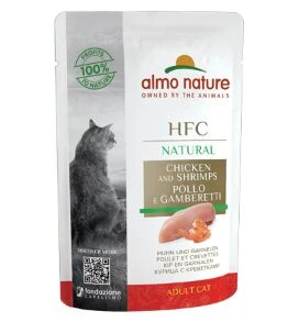 24 X Almo Nature HFC Natural Chicken With Shrimps Cat Food 55g 1 24 X Almo Nature HFC Natural Chicken With Shrimps Cat Food 55g