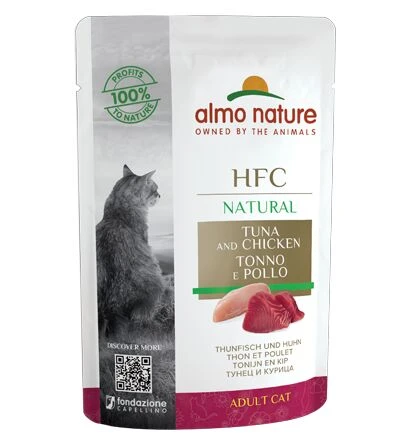 24 X Almo Nature HFC Natural Tuna And Chicken Cat Food 55g 1 24 X Almo Nature HFC Natural Tuna And Chicken Cat Food 55g