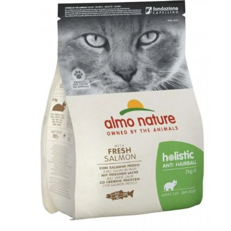 3 X Almo Nature Holistic Anti-Hairball With Fresh Salmon Cat Food 2kg 1 3 X Almo Nature Holistic Anti-Hairball With Fresh Salmon Cat Food 2kg