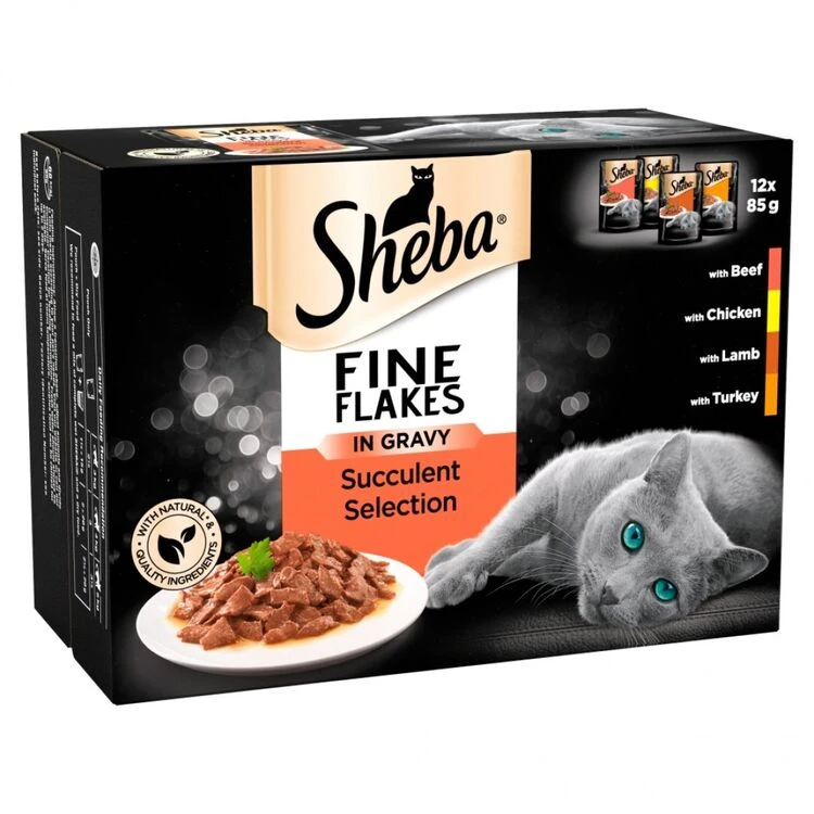 Sheba Fine Flakes Cat Pouches Succulent Selection In Gravy 1 Sheba Fine Flakes Cat Pouches Succulent Selection In Gravy