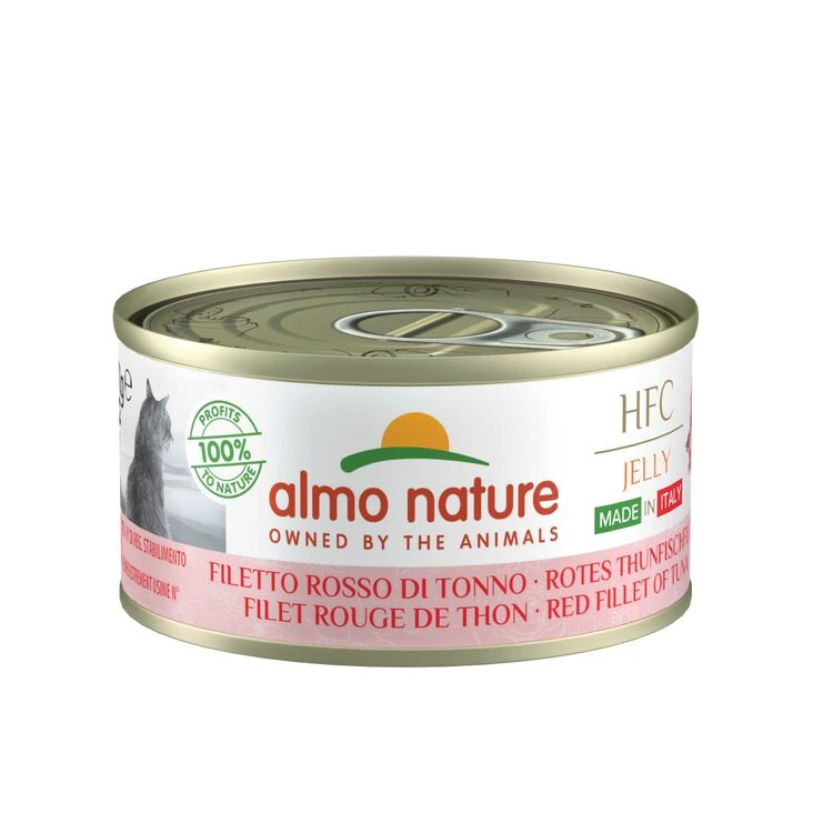 24 X 70g Almo Nature HFC Jelly Made In Italy Red Fillet Of Tuna Cat Food 1 24 X 70g Almo Nature HFC Jelly Made In Italy Red Fillet Of Tuna Cat Food