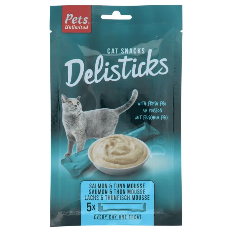 12 X Pets Unlimited Salmon & Tuna Delisticks 5 Pack 1 12 X Pets Unlimited Salmon & Tuna Delisticks 5 Pack