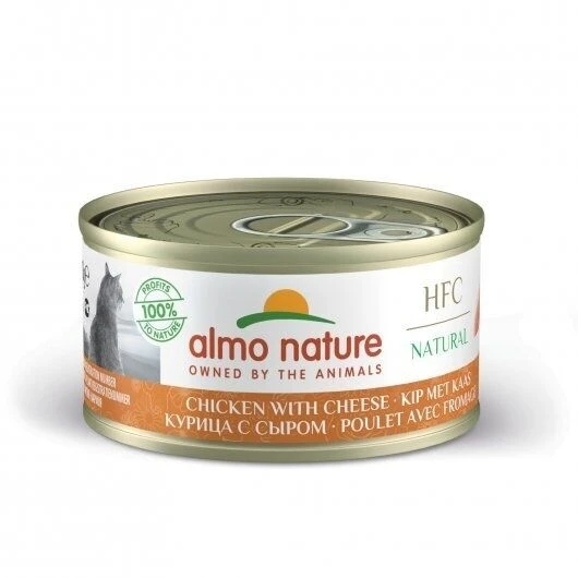 24 X Almo Nature HFC Natural Chicken & Cheese Adult Cat Food 70g 1 24 X Almo Nature HFC Natural Chicken & Cheese Adult Cat Food 70g