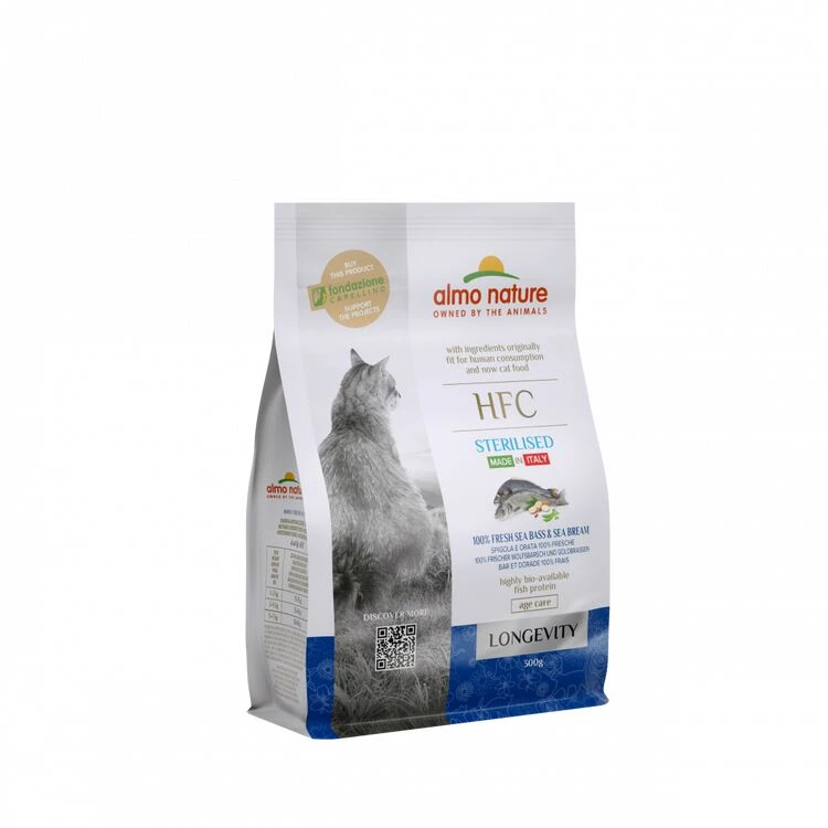 Almo Nature HFC Longevity Sterilised Fresh Sea Bass And Sea Bream 1.2kg 1 Almo Nature HFC Longevity Sterilised Fresh Sea Bass And Sea Bream 1.2kg