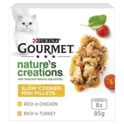 48 X Gourmet Natures Creations Cat Food Chicken & Turkey 85g