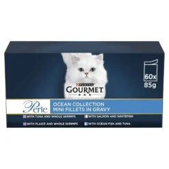 60 X Gourmet Perle Cat Food Ocean Collection 85g