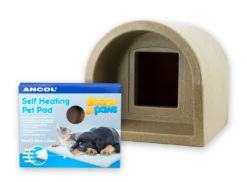 Mr Snugs Katden Cat Kennel & Self Heating Pet Pad - Stone