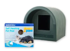 Mr Snugs KatDen Outdoor Cat Kennel/Shelter - Dark Green (Various Options) 37 Mr Snugs KatDen Outdoor Cat Kennel/Shelter - Dark Green (Various Options) -Almo naturer Shop imggreen with pet pad 1