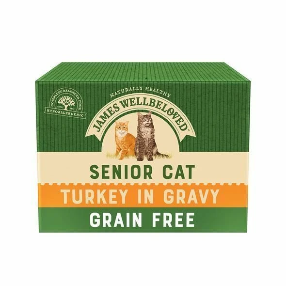 James Wellbeloved Grain Free Turkey Wet Senior Cat Food - 12 X 85g 1 James Wellbeloved Grain Free Turkey Wet Senior Cat Food - 12 X 85g