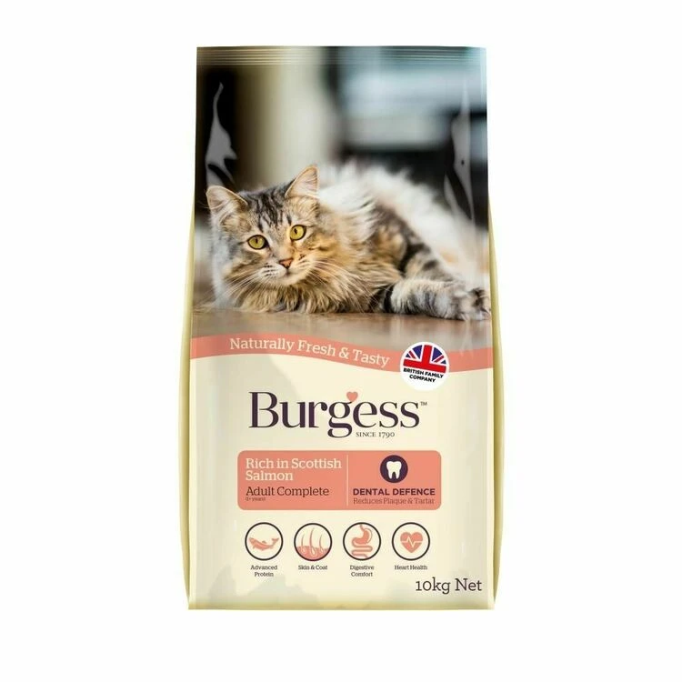 Burgess Adult Cat Rich In Scottish Salmon 10kg 1 Burgess Adult Cat Rich In Scottish Salmon 10kg
