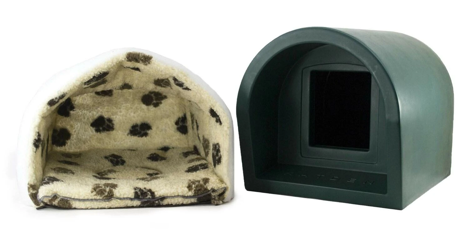 Mr Snugs Katden Dark Green Cat Kennel With Mattress & Liner 1 Mr Snugs Katden Dark Green Cat Kennel With Mattress & Liner