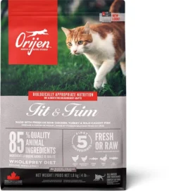 Orijen Fit & Trim Dry Cat Food -Almo naturer Shop ns canada emea apac orijen fit 26 trim cat front 1.8kg