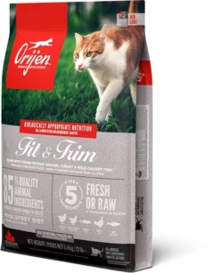 Orijen Fit & Trim Dry Cat Food -Almo naturer Shop ns canada emea apac orijen fit 26 trim cat front left 5.4kg