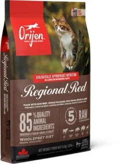 Orijen Regional Red Dry Cat & Kitten Food -Almo naturer Shop ns canada emea apac orijen regional red cat front right 5.4kg