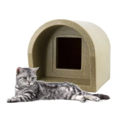 Mr Snugs Katden Cat Kennel & Self Heating Pet Pad - Stone -Almo naturer Shop sand katden 2 4