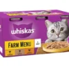 24 X Whiskas 1+ Cat Tins Farm Menu In Jelly 400g