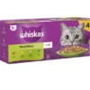 40 X Whiskas 1+ Cat Pouches Mixed Menu In Jelly 85g